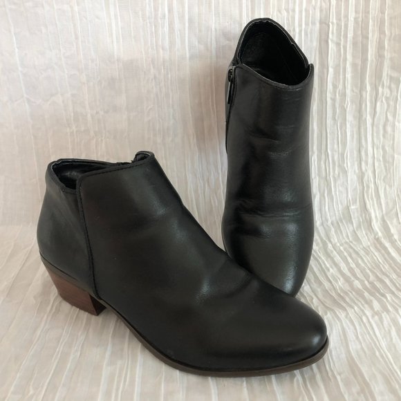 Crown Vintage Shoes - CROWN VINTAGE Woman's black leather uppers ankle boots side zip Sz 6M